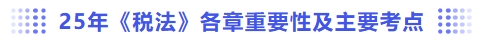 稅法各章重要性及主要考點(diǎn)