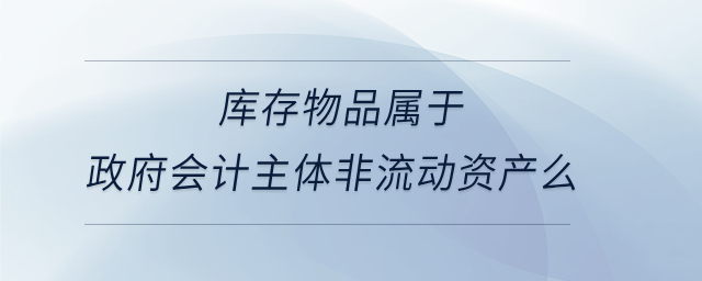 庫(kù)存物品屬于政府會(huì)計(jì)主體非流動(dòng)資產(chǎn)么