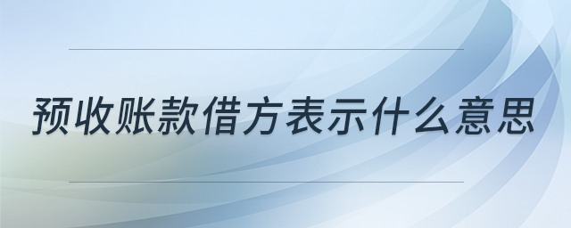 預(yù)收賬款借方表示什么意思