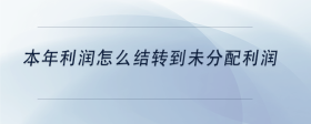 本年利潤(rùn)怎么結(jié)轉(zhuǎn)到未分配利潤(rùn)