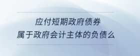 應(yīng)付短期政府債券屬于政府會(huì)計(jì)主體的負(fù)債么