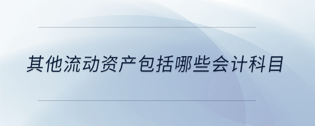 其他流動資產(chǎn)包括哪些會計科目