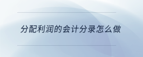 分配利潤(rùn)的會(huì)計(jì)分錄怎么做
