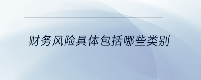 財(cái)務(wù)風(fēng)險(xiǎn)具體包括哪些類別