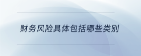 財務(wù)風(fēng)險具體包括哪些類別
