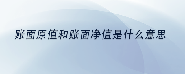 中級會計賬面原值和賬面凈值是什么意思