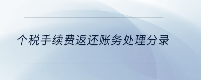 個(gè)稅手續(xù)費(fèi)返還賬務(wù)處理分錄