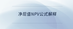 凈現(xiàn)值npv公式解釋