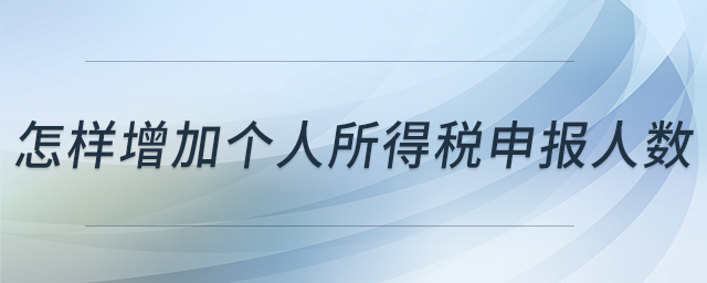 怎樣增加個人所得稅申報(bào)人數(shù)