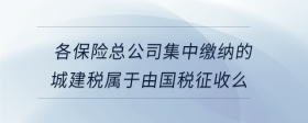 各保險(xiǎn)總公司集中繳納的城建稅屬于由國(guó)稅征收么