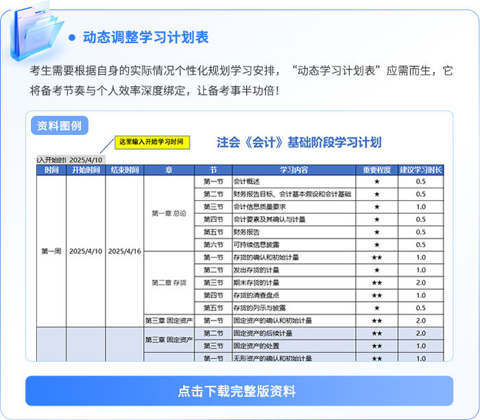 動態(tài)學(xué)習(xí)計劃表