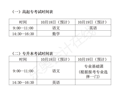 2025年成人高考考試時間是什么時候