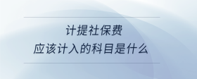 計提社保費(fèi)應(yīng)該計入的科目是什么