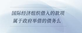 國際經(jīng)濟(jì)組織借入的款項屬于政府舉借的債務(wù)么