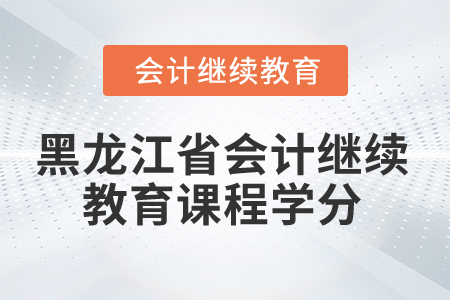 2025年黑龍江省會(huì)計(jì)繼續(xù)教育課程學(xué)分