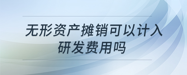 無(wú)形資產(chǎn)攤銷可以計(jì)入研發(fā)費(fèi)用嗎