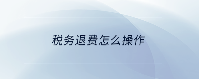 稅務(wù)退費(fèi)怎么操作