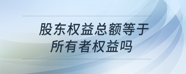股東權(quán)益總額等于所有者權(quán)益嗎
