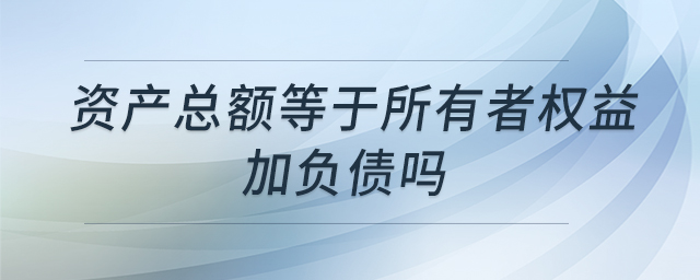 資產(chǎn)總額等于所有者權(quán)益加負(fù)債嗎