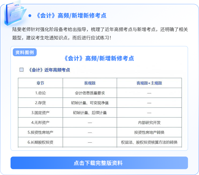 會(huì)計(jì)高頻及新增新修考點(diǎn)