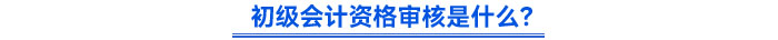 初級(jí)會(huì)計(jì)資格審核是什么？