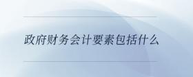 政府財務(wù)會計要素包括什么