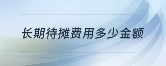 長期待攤費(fèi)用多少金額