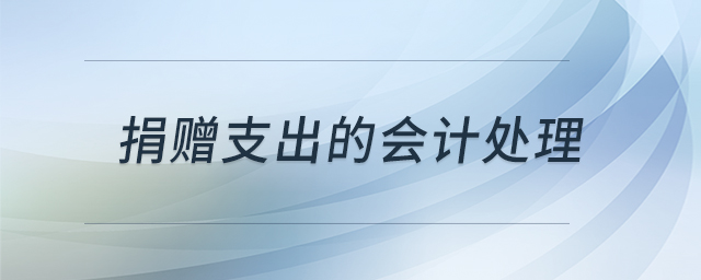 捐贈(zèng)支出的會(huì)計(jì)處理