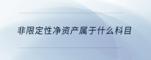 非限定性凈資產(chǎn)屬于什么科目