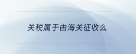 關(guān)稅屬于由海關(guān)征收么