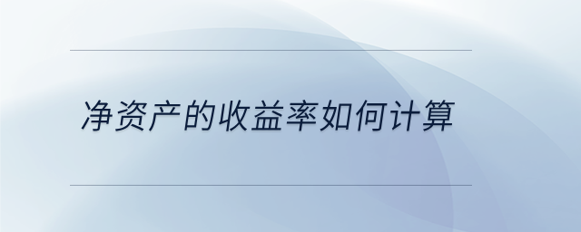 凈資產(chǎn)的收益率如何計算
