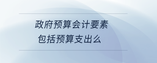 政府預(yù)算會(huì)計(jì)要素包括預(yù)算支出么
