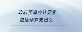 政府預算會計要素包括預算支出么