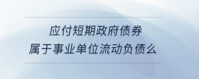 應付短期政府債券屬于事業(yè)單位流動負債么