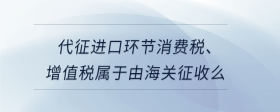 代征進(jìn)口環(huán)節(jié)消費稅、增值稅屬于由海關(guān)征收么