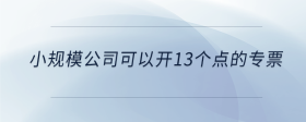 小規(guī)模公司可以開13個(gè)點(diǎn)的專票