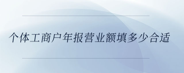 個體工商戶年報營業(yè)額填多少合適