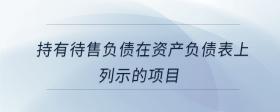 持有待售負債在資產(chǎn)負債表上列示的項目