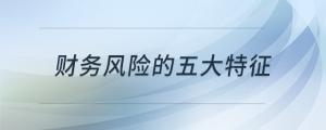 財務(wù)風險的五大特征