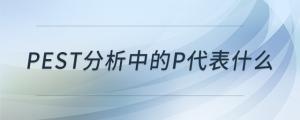 pest分析中的p代表什么