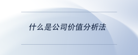 什么是公司價值分析法