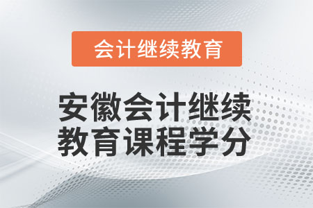 2025年安徽會(huì)計(jì)繼續(xù)教育課程學(xué)分