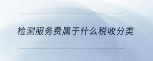 檢測(cè)服務(wù)費(fèi)屬于什么稅收分類(lèi)