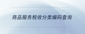 商品服務(wù)稅收分類(lèi)編碼查詢(xún)