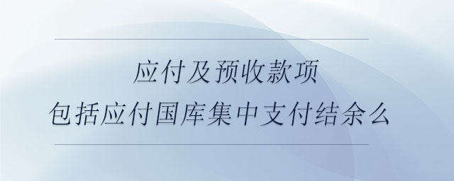 應(yīng)付及預(yù)收款項(xiàng)包括應(yīng)付國(guó)庫(kù)集中支付結(jié)余么