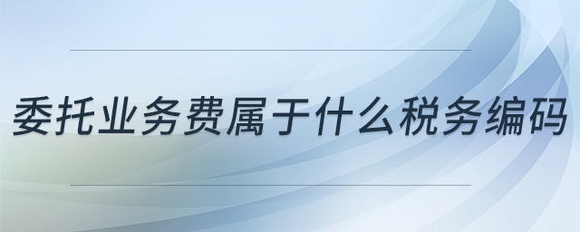 委托業(yè)務費屬于什么稅務編碼