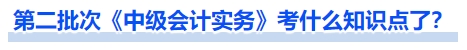 第二批次《中級會計實務》考什么知識點了？