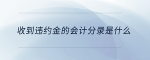 收到違約金的會(huì)計(jì)分錄是什么
