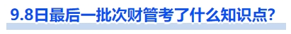 中級會計9.8日最后一批次財管考了什么知識點？