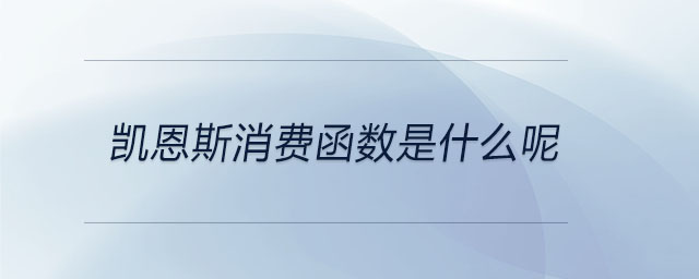 凱恩斯消費函數(shù)是什么呢